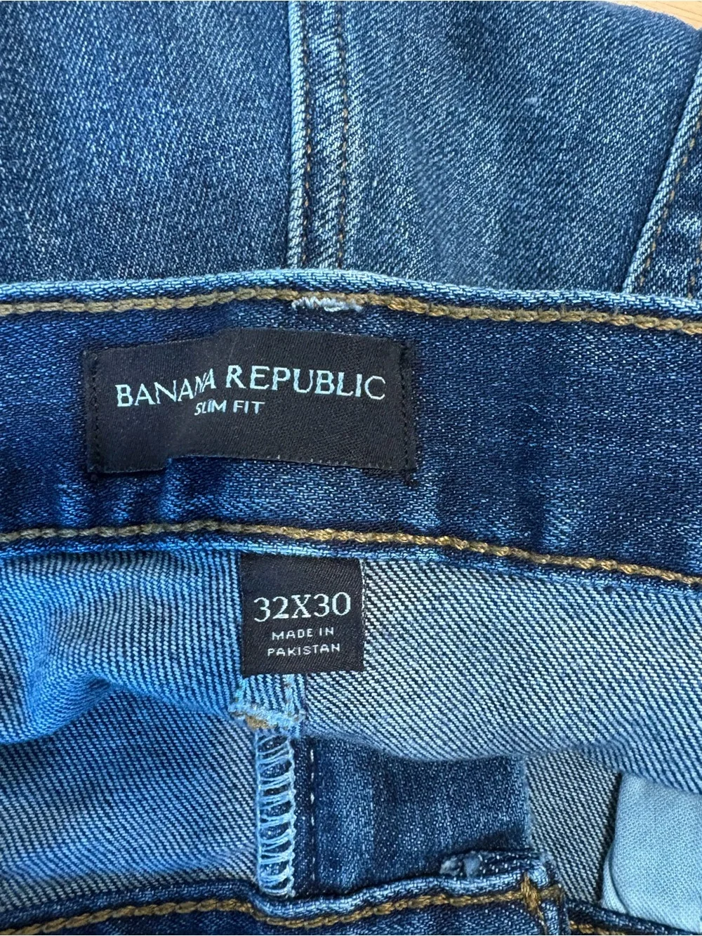 Banana Republic Men's Slim Jeans in Dark Blue Wash